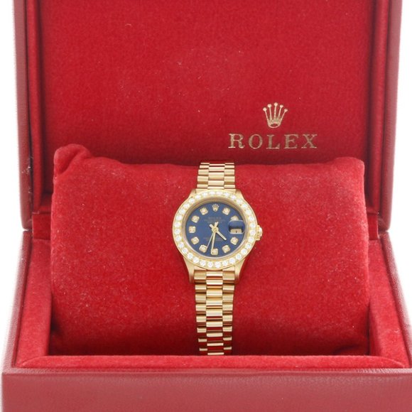 Stunning! Rolex Ladies President 18k VS Diamond Bezel Watch!
